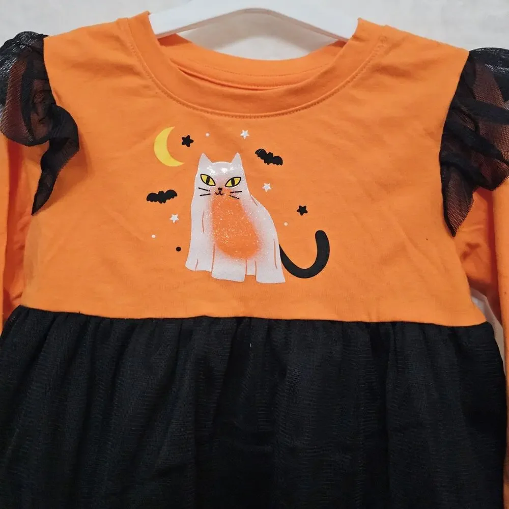 NWT Girls Halloween Set 18M Spook Cute Festive Whimsical Cat Kitten Bat Leggings